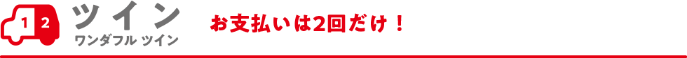 ツイン ワンダフル ツイン お支払いは2回だけ!